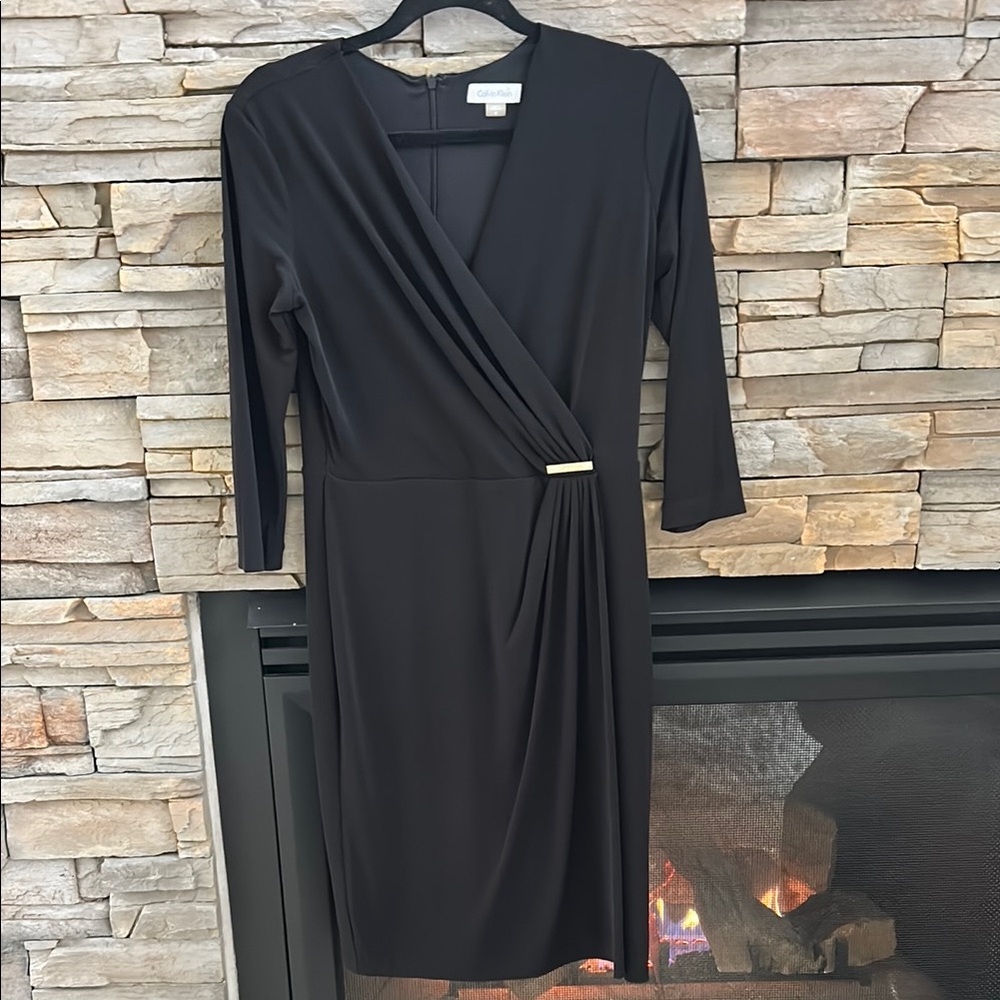 Calvin Klein Black Wrap Dress